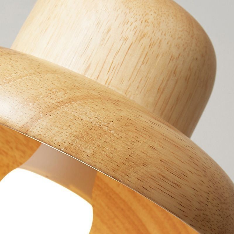 Suspension japonaise en bois avec chapeau