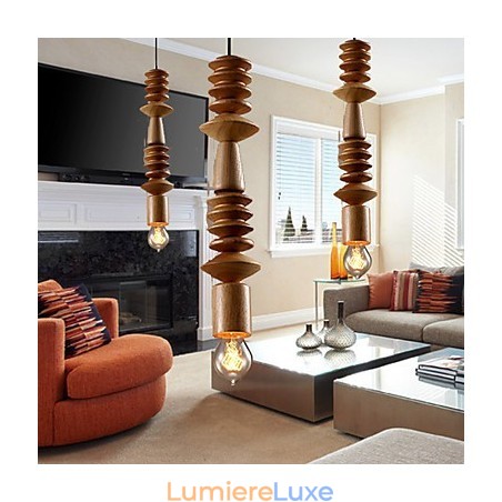 Lustre Mini Style Traditionnel Classique Bois Bambou Lustre Mini Style Traditionnel Classique Bois Bambou