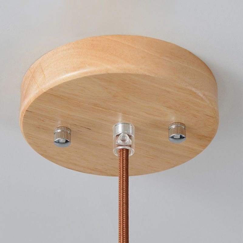 Suspension japonaise en bois et lanterne en verre