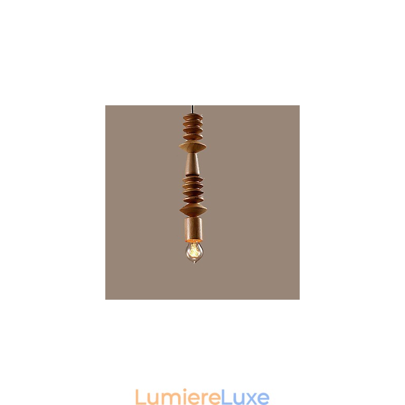 Lustre Mini Style Traditionnel Classique Bois Bambou