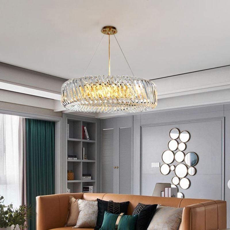 Lampe suspendue européenne ronde en verre
