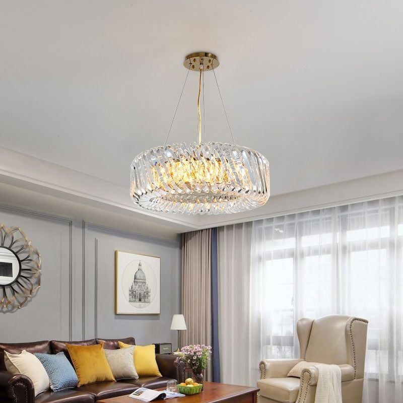 Lampe suspendue européenne ronde en verre