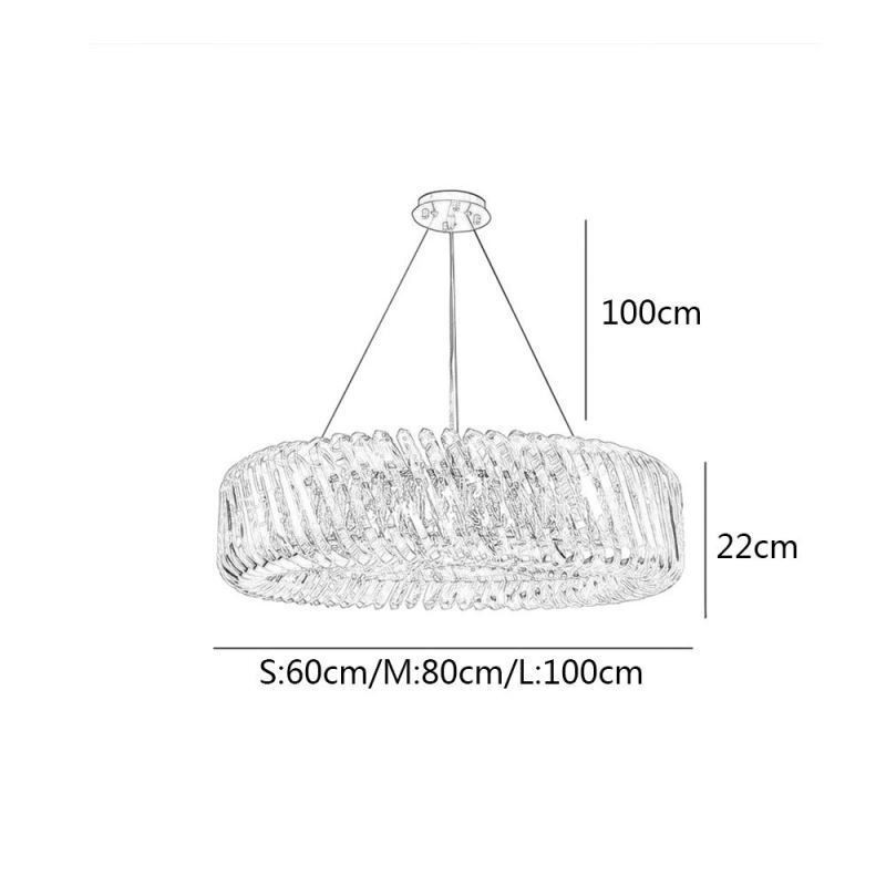 Lampe suspendue européenne ronde en verre