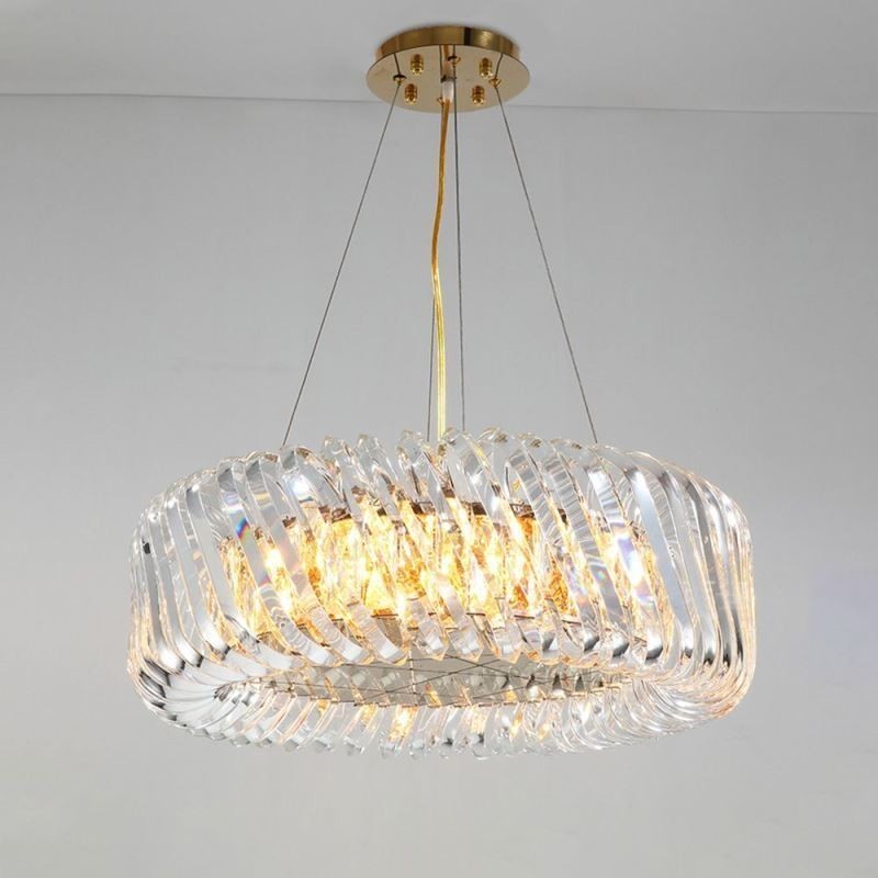Lampe suspendue européenne ronde en verre