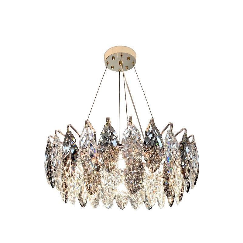 Lustre européen en fer et feuille de verre créatif