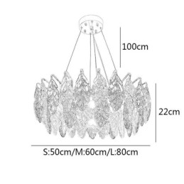 Lustre européen en fer et feuille de verre créatif