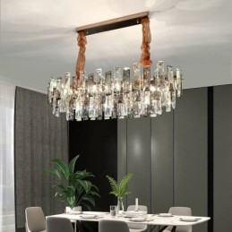 Lustre en verre européen Lampes suspendues ovales