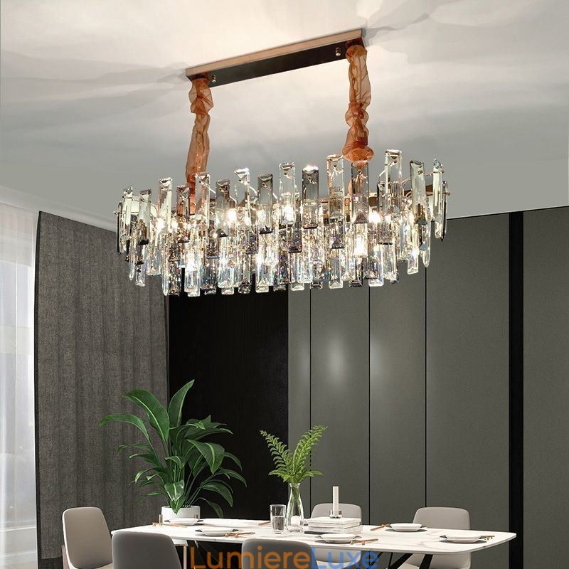 Lustre en verre européen Lampes suspendues ovales