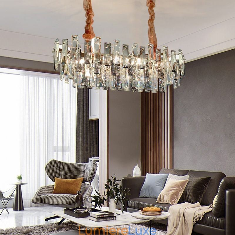 Lustre en verre européen Lampes suspendues ovales