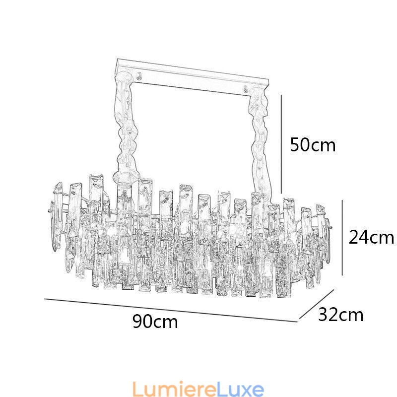 Lustre en verre européen Lampes suspendues ovales