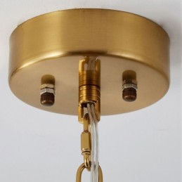 Lustre suspendu moderne en verre, décoration en bronze et or