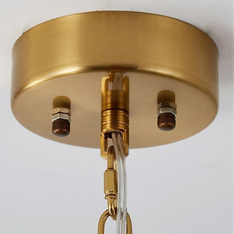 Lustre suspendu moderne en verre, décoration en bronze et or