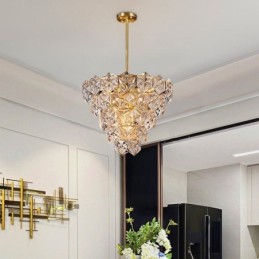 Lustre européen en verre moderne en forme de cône