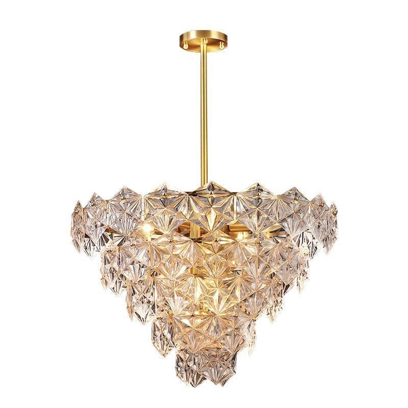 Lustre européen en verre moderne en forme de cône