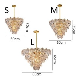 Lustre européen en verre moderne en forme de cône
