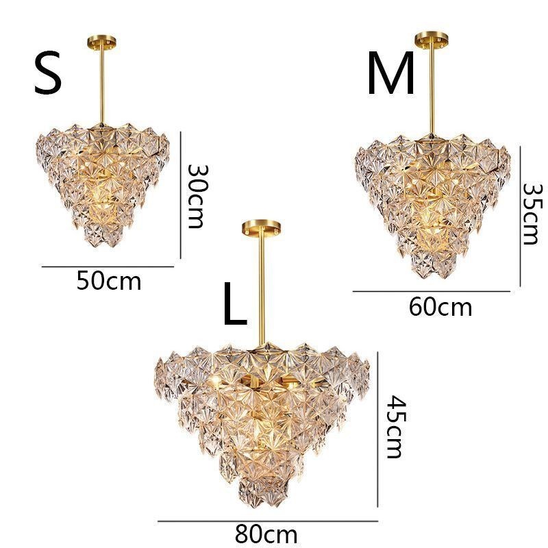 Lustre européen en verre moderne en forme de cône