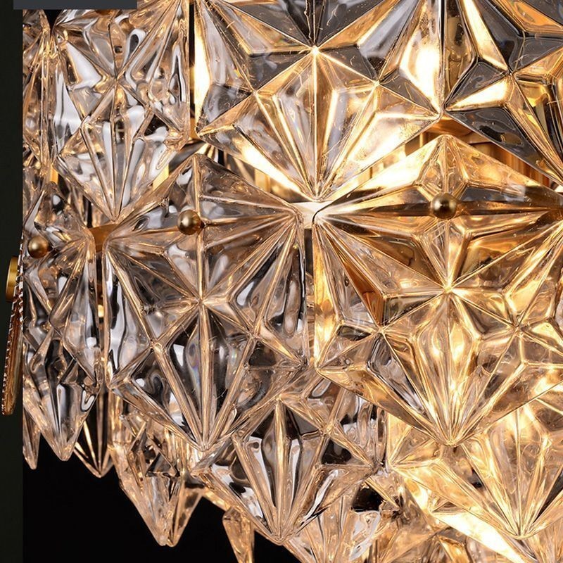 Lustre européen en verre moderne en forme de cône