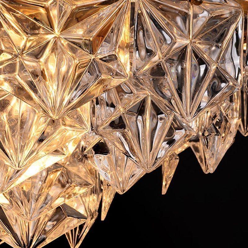 Lustre européen en verre moderne en forme de cône