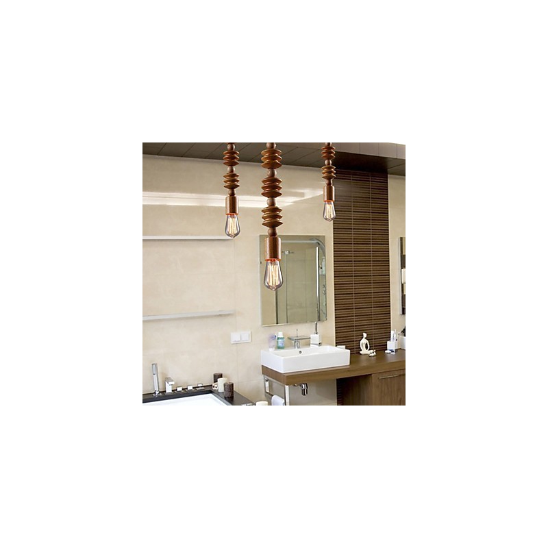 Lustre Mini Style Traditionnel Classique Bois Bambou
