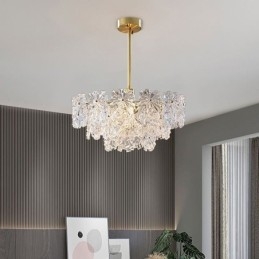 Lustre suspendu de luxe en verre pour décoration d'intérieur