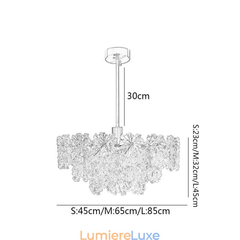 Lustre suspendu de luxe en verre pour décoration d'intérieur