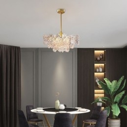 Lustre suspendu de luxe en verre pour décoration d'intérieur