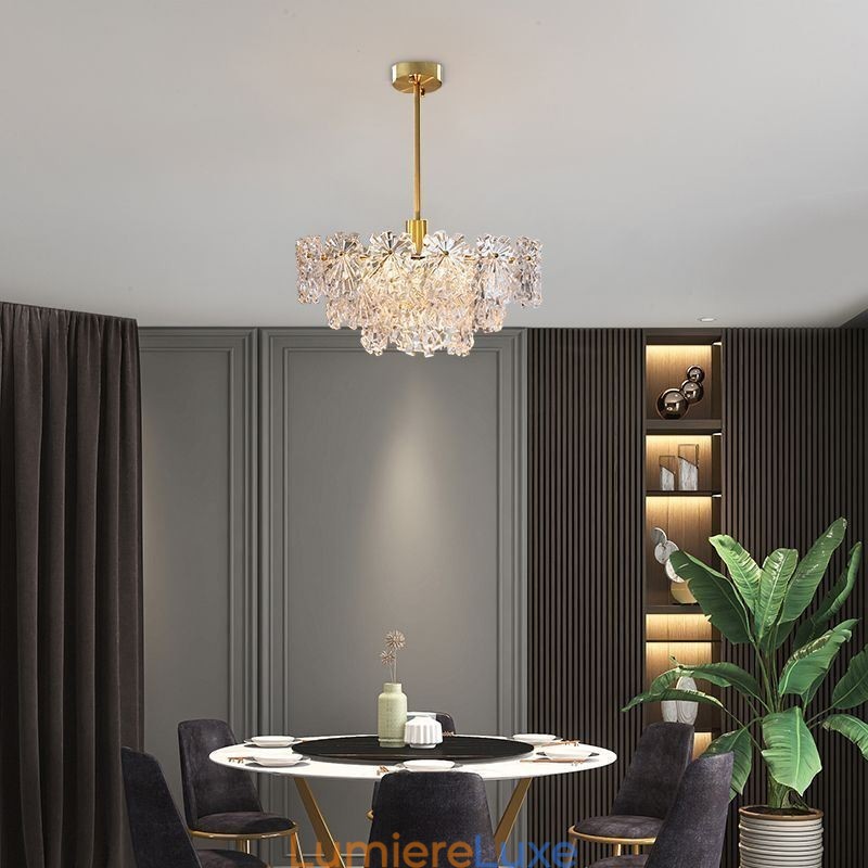 Lustre suspendu de luxe en verre pour décoration d'intérieur