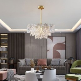 Lustre suspendu de luxe en verre pour décoration d'intérieur