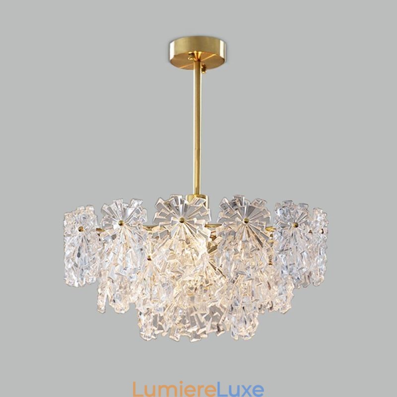 Lustre suspendu de luxe en verre pour décoration d'intérieur