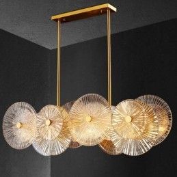 Lustre moderne à disque étincelant, lampe suspendue en verre à motif de feu d'artifice, éclairage décoratif pour la maison