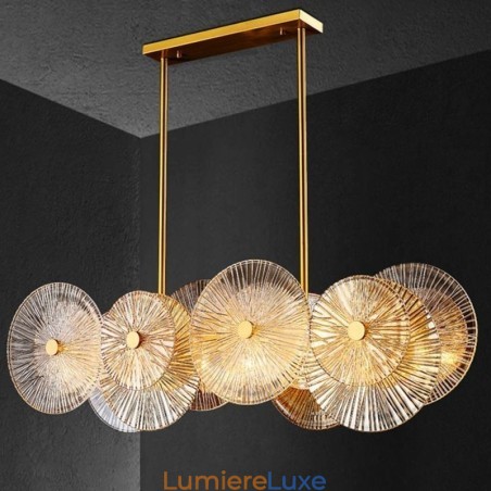 Lustre moderne à disque étincelant, lampe suspendue en verre à motif de feu d'artifice, éclairage décoratif pour la maison Lustre moderne à disque étincelant, lampe suspendue en verre à motif de feu d'artifice, éclairage décoratif pour la maison