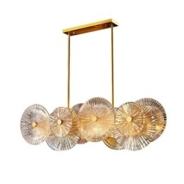 Lustre moderne à disque étincelant, lampe suspendue en verre à motif de feu d'artifice, éclairage décoratif pour la maison