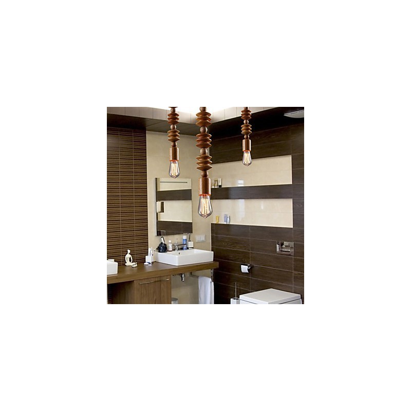 Lustre Mini Style Traditionnel Classique Bois Bambou
