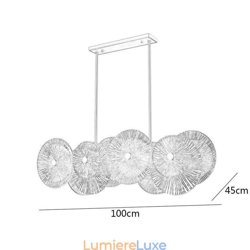 Lustre moderne à disque étincelant, lampe suspendue en verre à motif de feu d'artifice, éclairage décoratif pour la maison