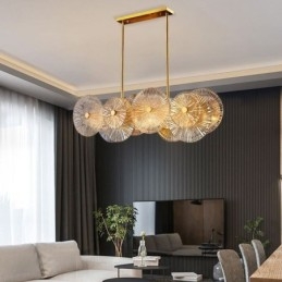 Lustre moderne à disque étincelant, lampe suspendue en verre à motif de feu d'artifice, éclairage décoratif pour la maison