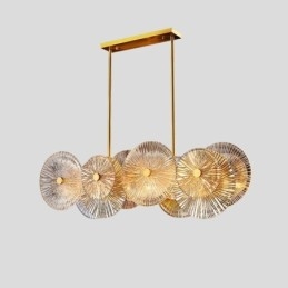 Lustre moderne à disque étincelant, lampe suspendue en verre à motif de feu d'artifice, éclairage décoratif pour la maison