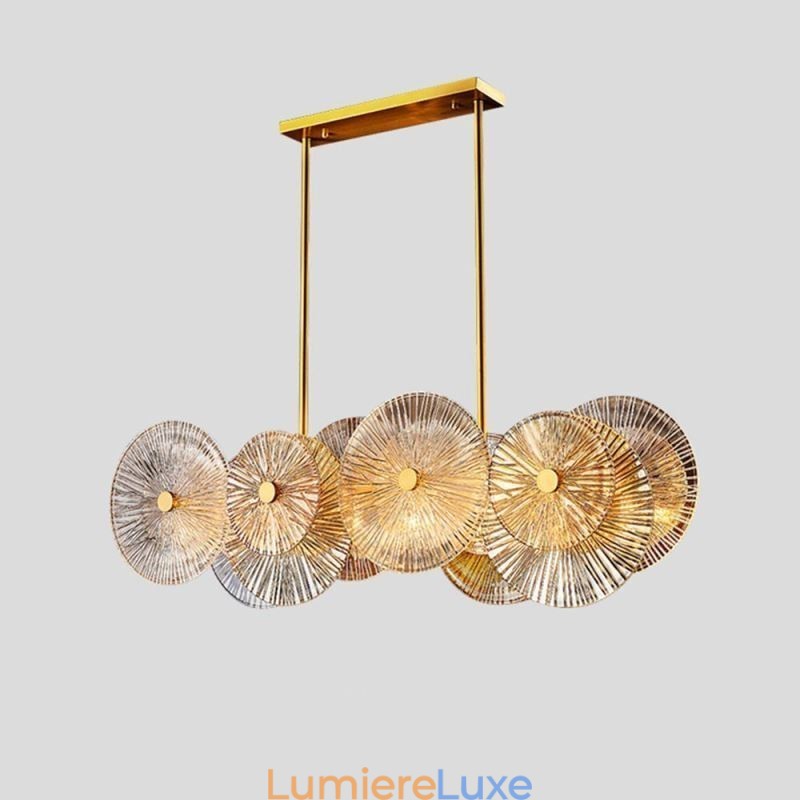 Lustre moderne à disque étincelant, lampe suspendue en verre à motif de feu d'artifice, éclairage décoratif pour la maison
