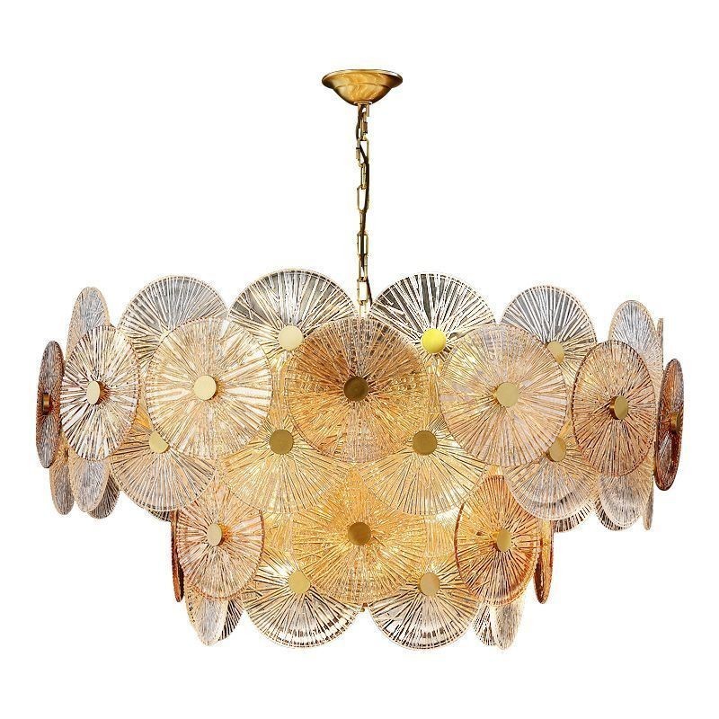 Lustre moderne à disque d'étincelles, lampe suspendue en verre à motif de feu d'artifice, éclairage décoratif pour la maison
