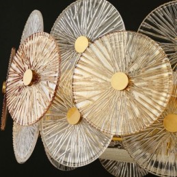 Lustre moderne à disque d'étincelles, lampe suspendue en verre à motif de feu d'artifice, éclairage décoratif pour la maison