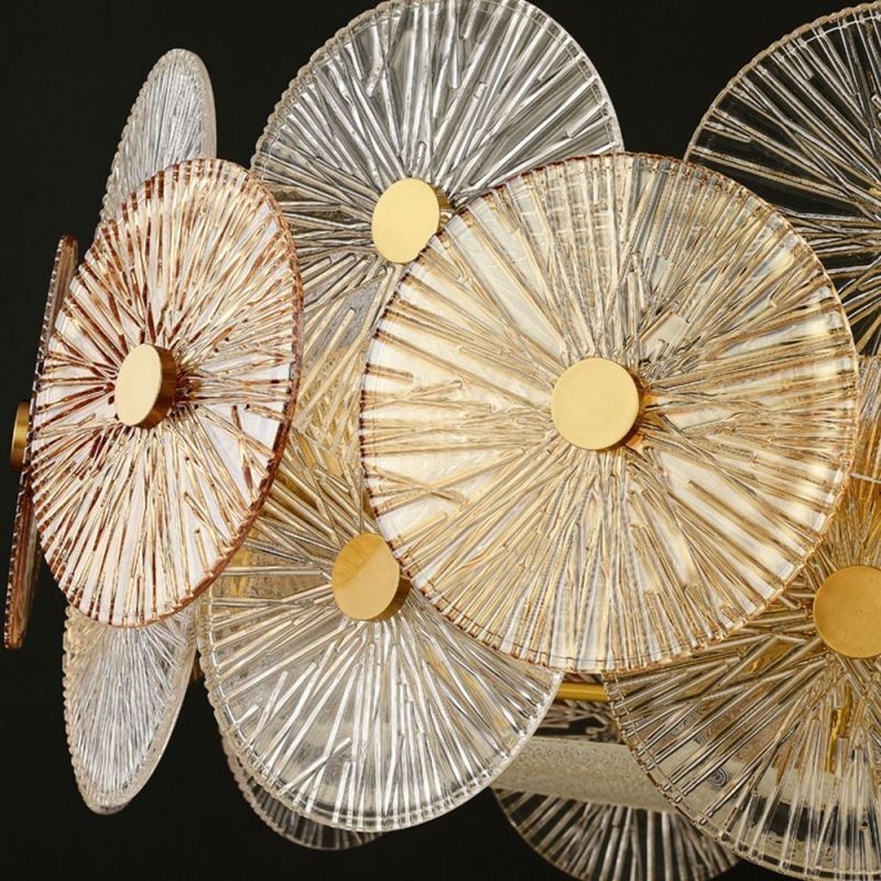 Lustre moderne à disque d'étincelles, lampe suspendue en verre à motif de feu d'artifice, éclairage décoratif pour la maison