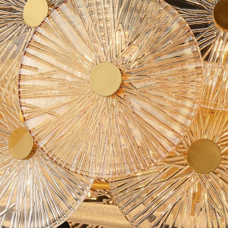 Lustre moderne à disque d'étincelles, lampe suspendue en verre à motif de feu d'artifice, éclairage décoratif pour la maison