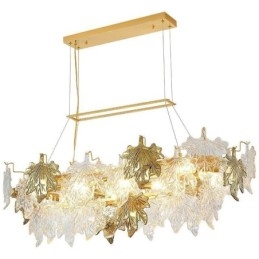 Suspension en forme de feuille d'érable, luminaire décoratif d'intérieur en verre
