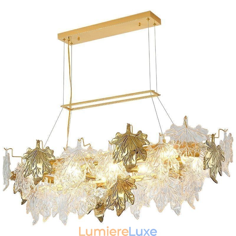 Suspension en forme de feuille d'érable, luminaire décoratif d'intérieur en verre