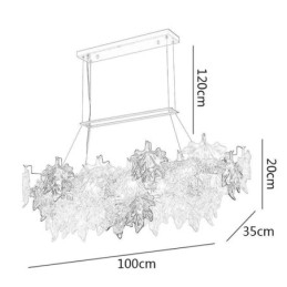Suspension en forme de feuille d'érable, luminaire décoratif d'intérieur en verre