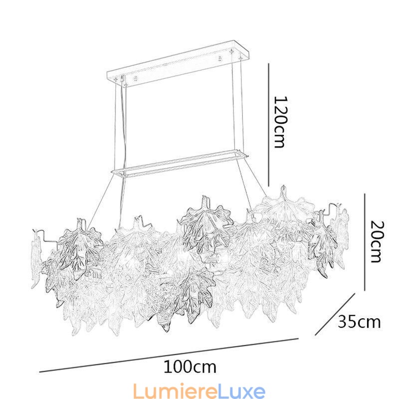 Suspension en forme de feuille d'érable, luminaire décoratif d'intérieur en verre