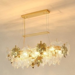 Suspension en forme de feuille d'érable, luminaire décoratif d'intérieur en verre