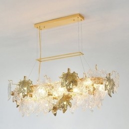 Suspension en forme de feuille d'érable, luminaire décoratif d'intérieur en verre