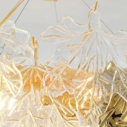 Suspension en forme de feuille d'érable, luminaire décoratif d'intérieur en verre