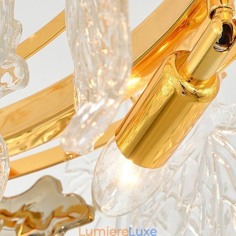 Suspension en forme de feuille d'érable, luminaire décoratif d'intérieur en verre