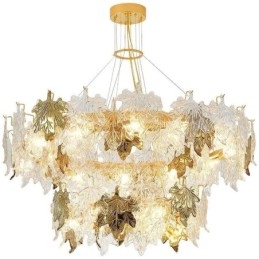 Suspension en forme de feuille d'érable, lustre en verre, décoration d'intérieur européenne